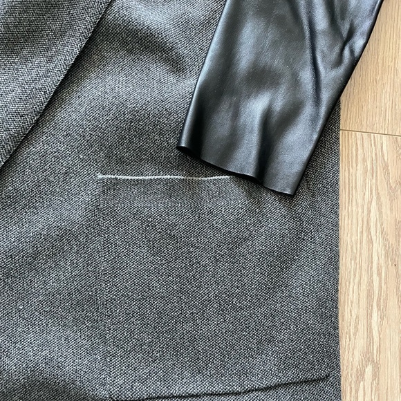 Zara Coat with Faux Leather Sleeves - Picture 3 of 5